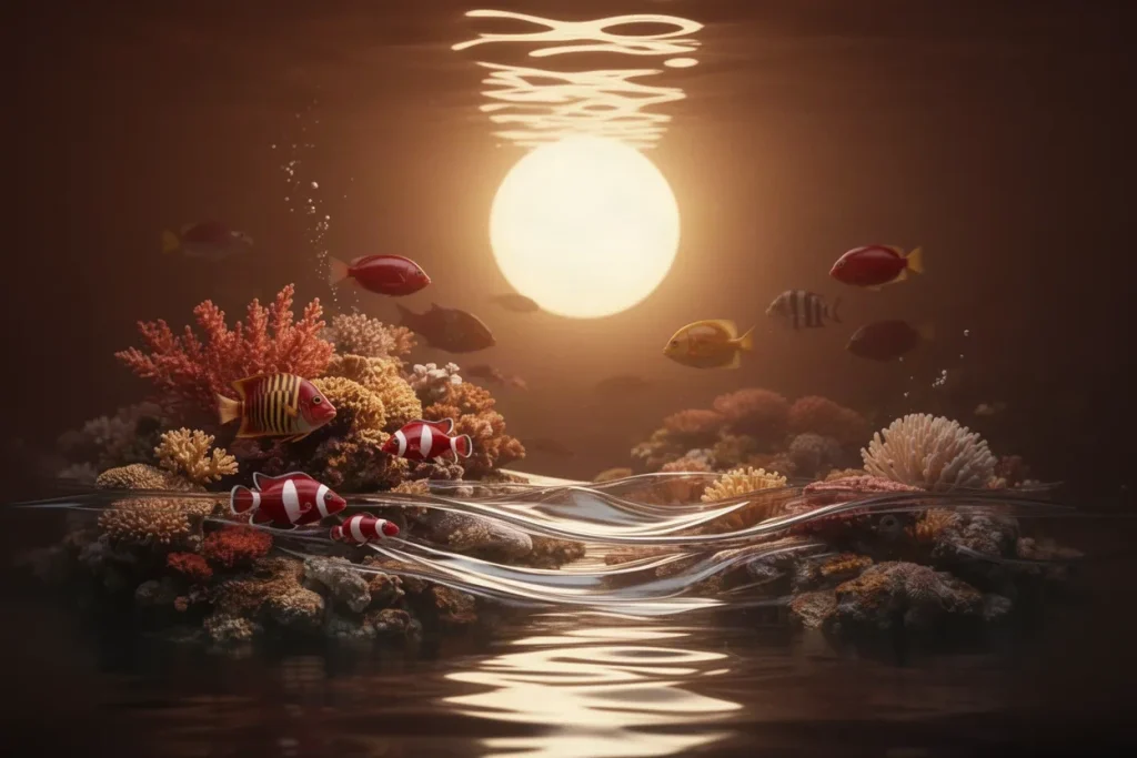Ảnh minh hoạ mặt nước nhìn từ dưới cho mục hỏi đáp bắn cá BJ88